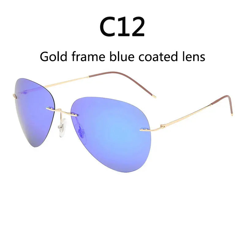 RBB Ultra-Light Frameless Photochromic Sunglasses | Polarized Titanium Goggles for Day & Night Driving & Fishing