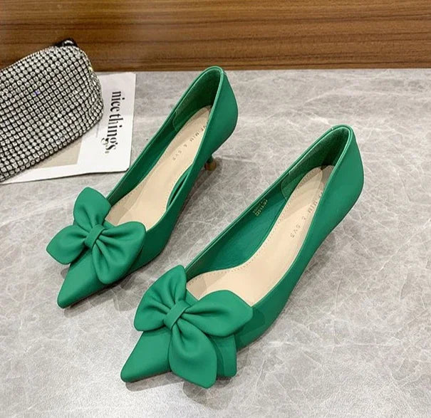 RBB With Heel Sexy Shoes for Women Moccasins Black Y2K Vacation Summer 2025 Chic and Elegant High Quality Slip-On Pumps - Size 39