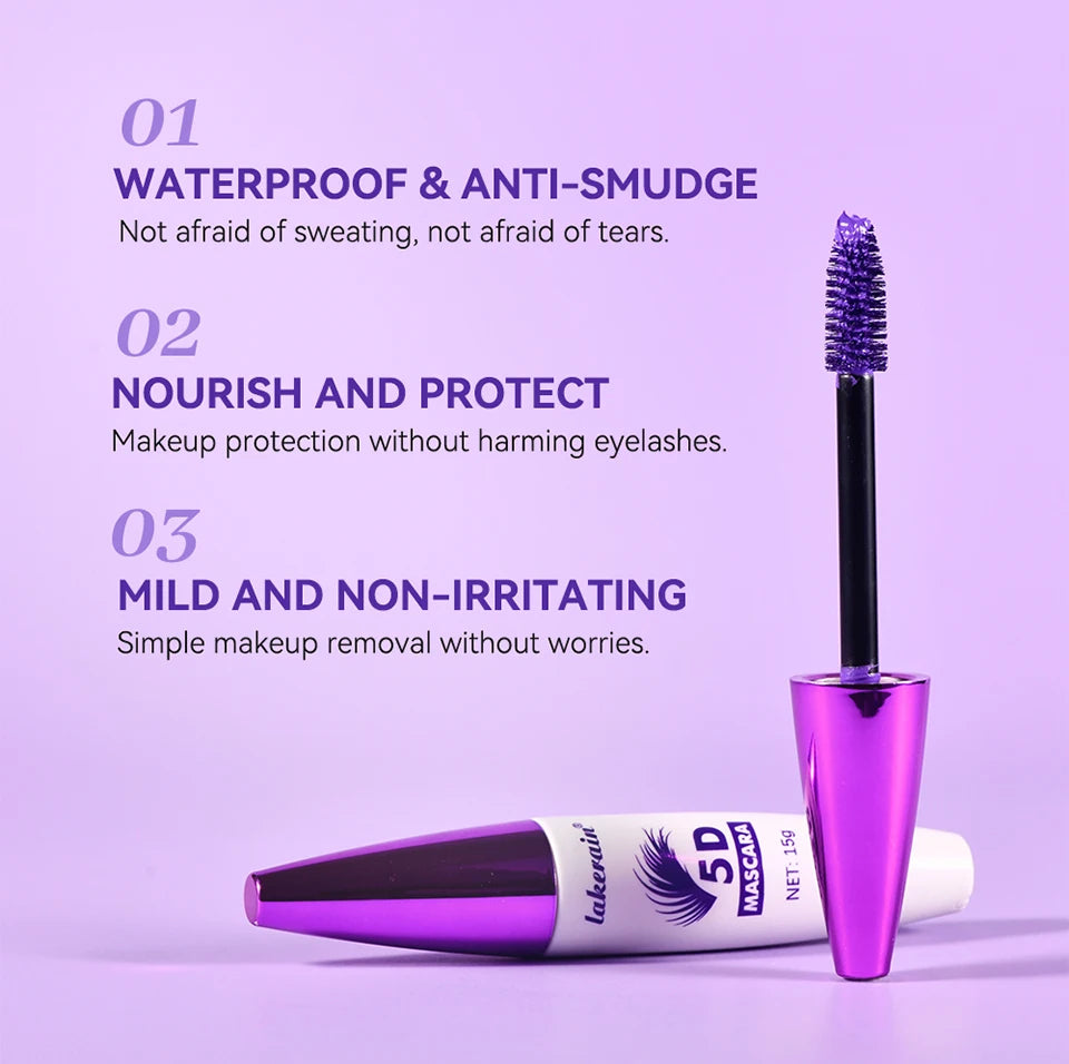 5D Waterproof Fiber Mascara – Thickening, Lengthening & Curling, Long-Lasting