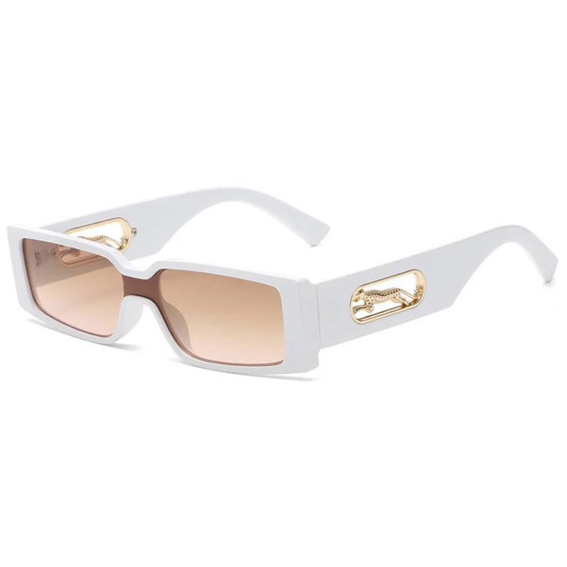 RBB Cycling Rectangle Sunglasses – Leopard Hollow Design, UV400 Protection