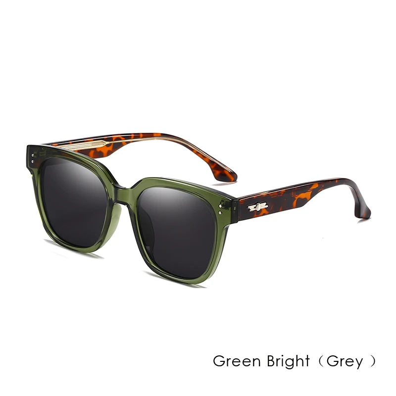 RBB Polarized Rivet Square Sunglasses – Unisex Green Lenses Designer Eyewear 2025
