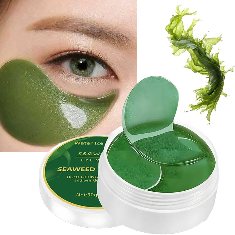 60pcs Seaweed Hyaluronic Acid Eye Masks – Dark Circle Removal & Collagen Eye Patches