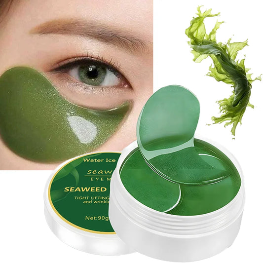 60pcs Seaweed Hyaluronic Acid Eye Masks – Dark Circle Removal & Collagen Eye Patches