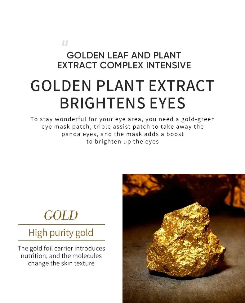 60/120PCS Avocado Gold Eye Masks – Anti-Wrinkle, Moisturizing & Dark Circle Treatment