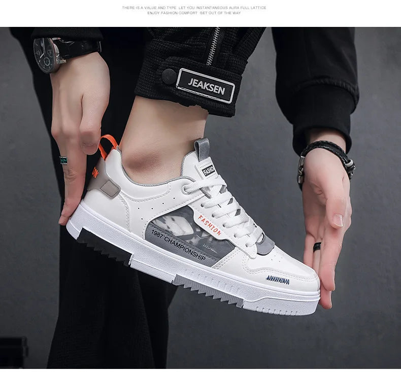 Men’s Breathable Lace-Up Sneakers – Lightweight Comfort for Everyday Wear