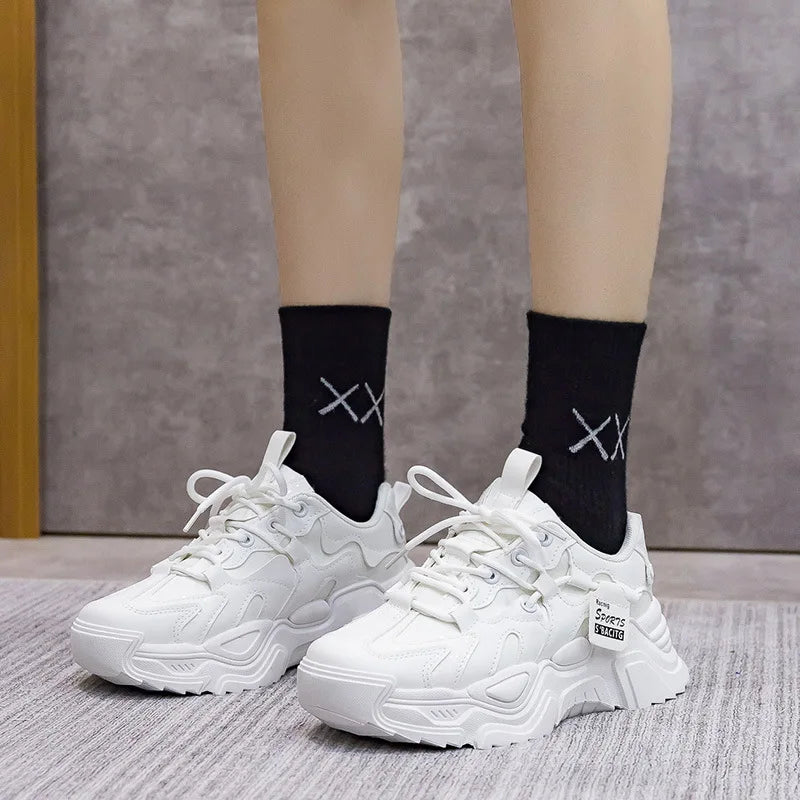 Chunky 2025 Women's Leather Sneakers – Casual Sport Trainers