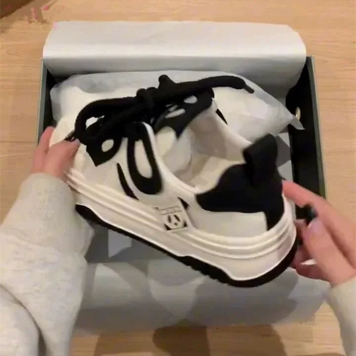 Women’s PU Leather Platform Sneakers – Thick Sole, Anti-Slip Casual Flats (2025)