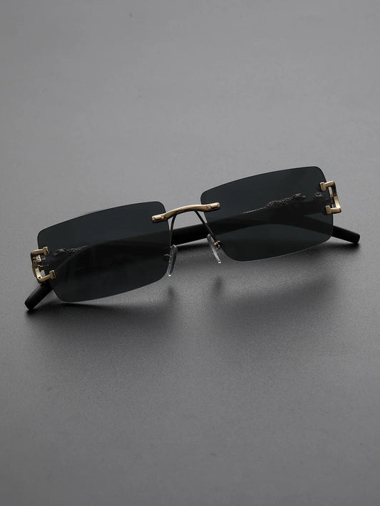 RBB Frameless Rectangular Fashion Sunglasses – Unisex Trendy Personalized Eyewear for Daily Wear