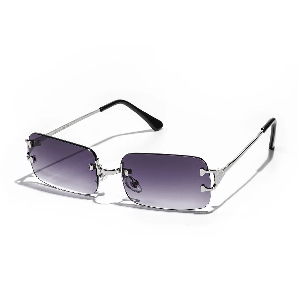 RBB 2025 Rimless Square UV400 Sunglasses – Unisex Designer Outdoor Metal Frame Shades