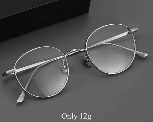 RBB Retro Round Pure Titanium Optical Eyeglasses – Ultra-light Wide-rimmed Frame for Men & Women