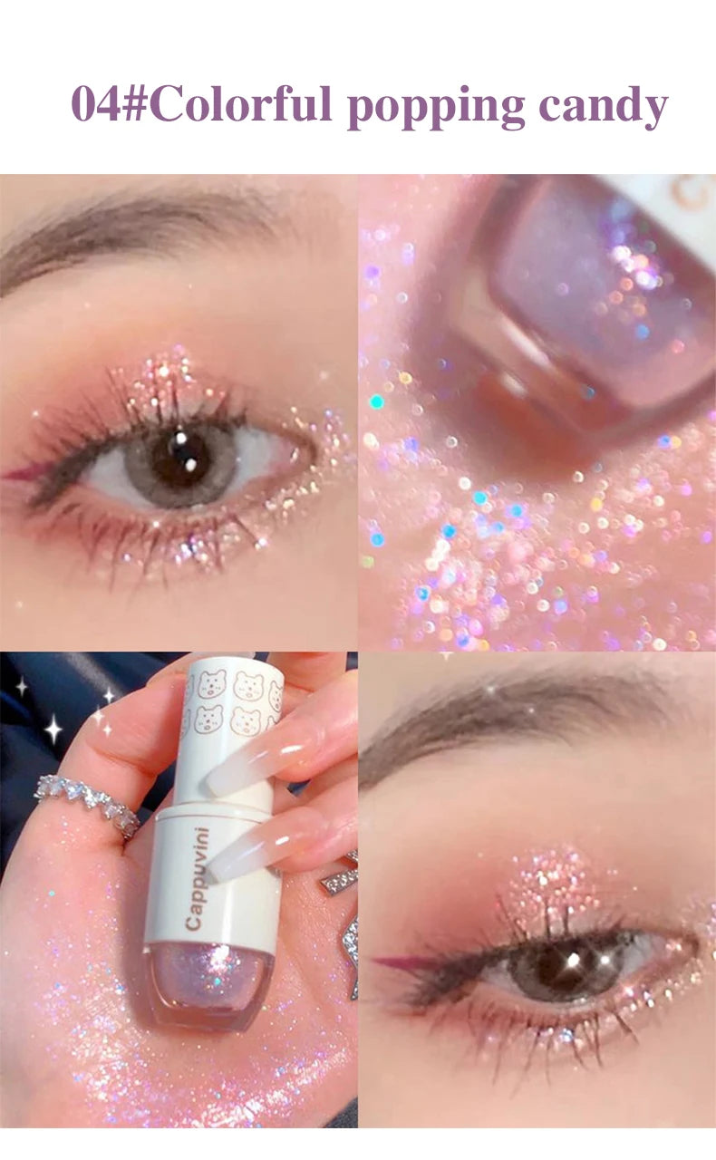 Cappuvini Star Dots Liquid Eyeshadow – Pearlescent, High Gloss, Easy-to-Apply Flashing Eye Makeup