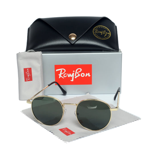 RBB Classic Round Polarized Sunglasses – UV400 Retro Glass Lens for Men & Women