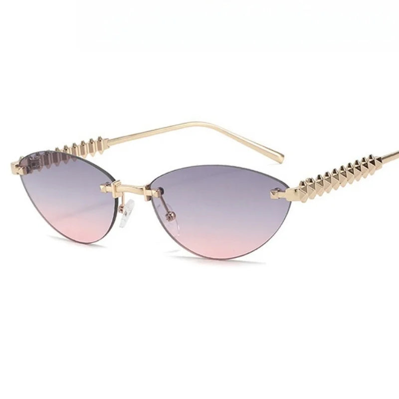 RBB Rimless Cat Eye Sunglasses for Women | Vintage Metal Frame | RBB UV400 Fashion Eyewear