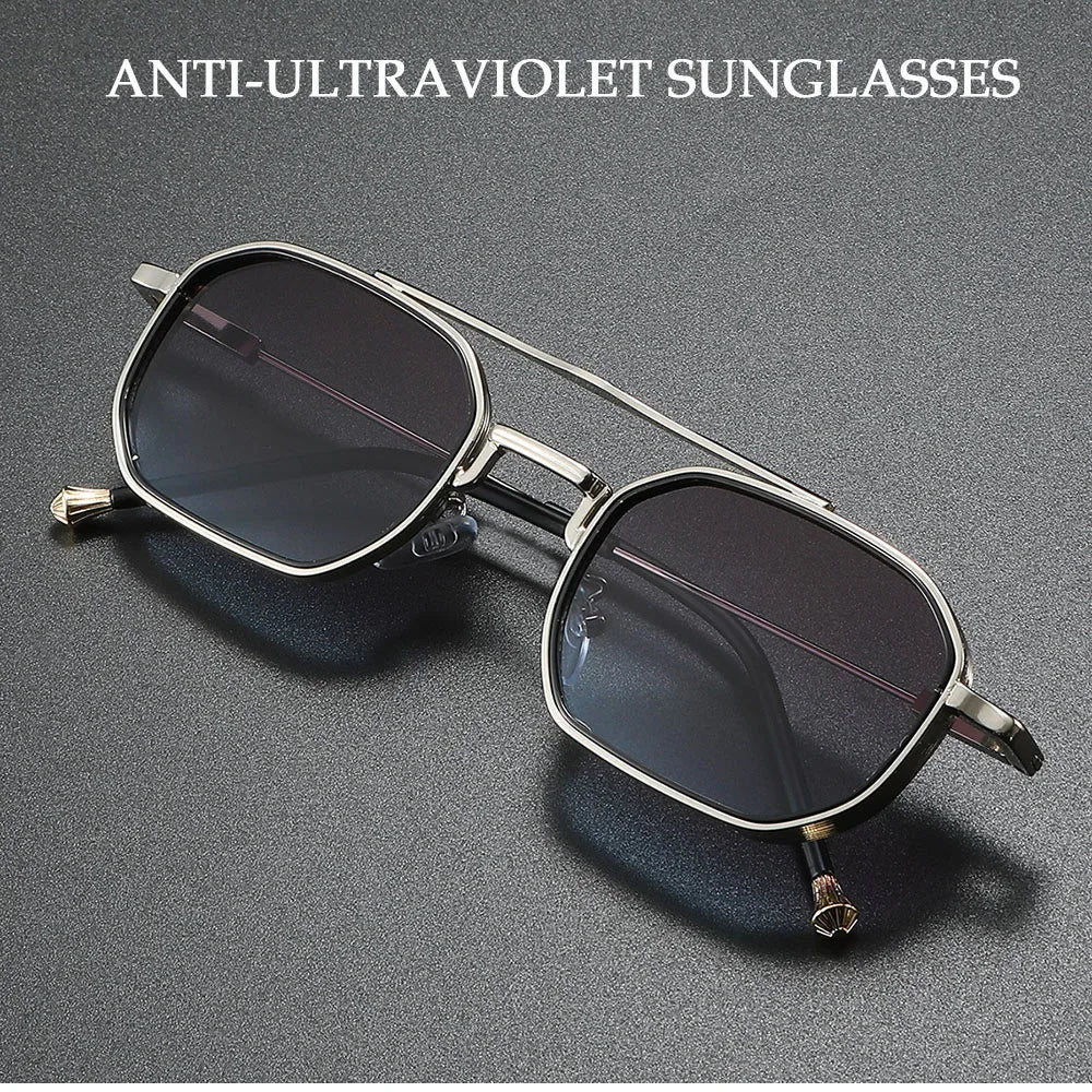 RBB 2025 Vintage Square Sunglasses – Trendy Steampunk Fashion Eyewear for Men & Women