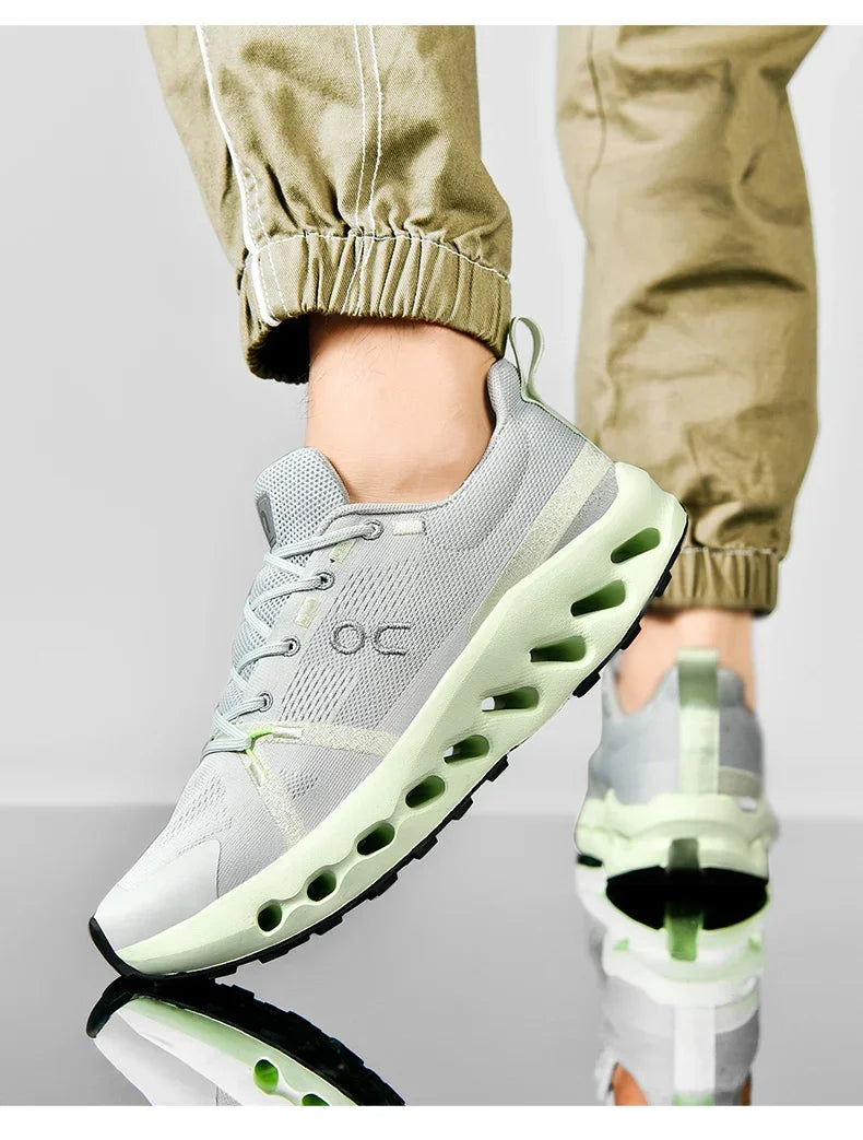 Men’s White Trainers — Casual Tennis & Running Sneakers, Athletic Gym Shoes for Marathon & Jogging