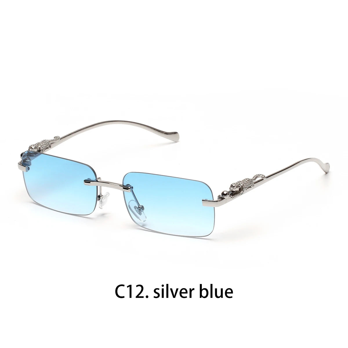 RBB Rimless Square Metal Sunglasses – Unisex UV400 Outdoor Designer Shades