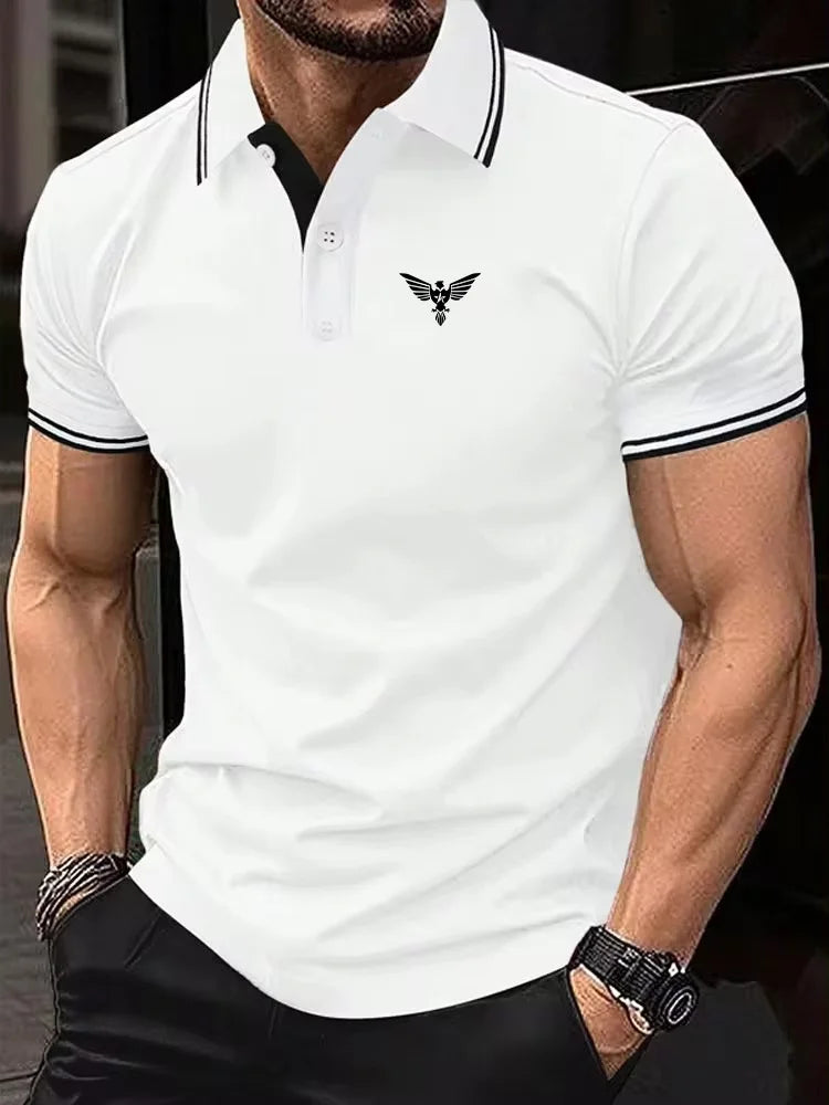 RBB 2025 Men’s Classic Short Sleeve Polo Shirt – Summer Casual Button Lapel Tee, Super Large S-3XL