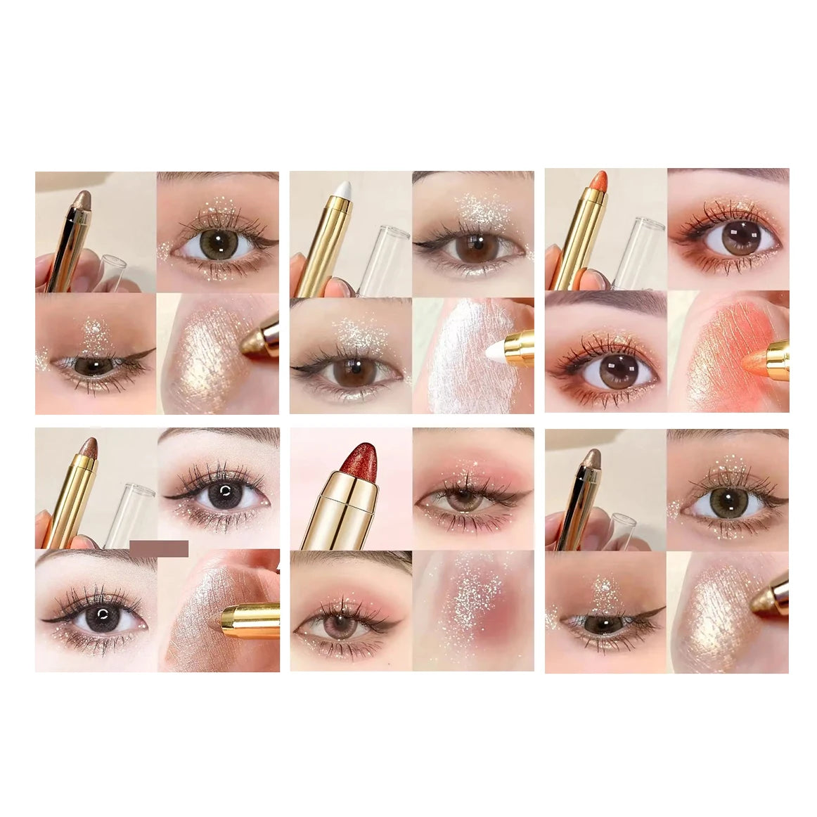 Double-Sided Eyeshadow Stick – Pearly Glitter Highlighter & Matte Brightening Pen