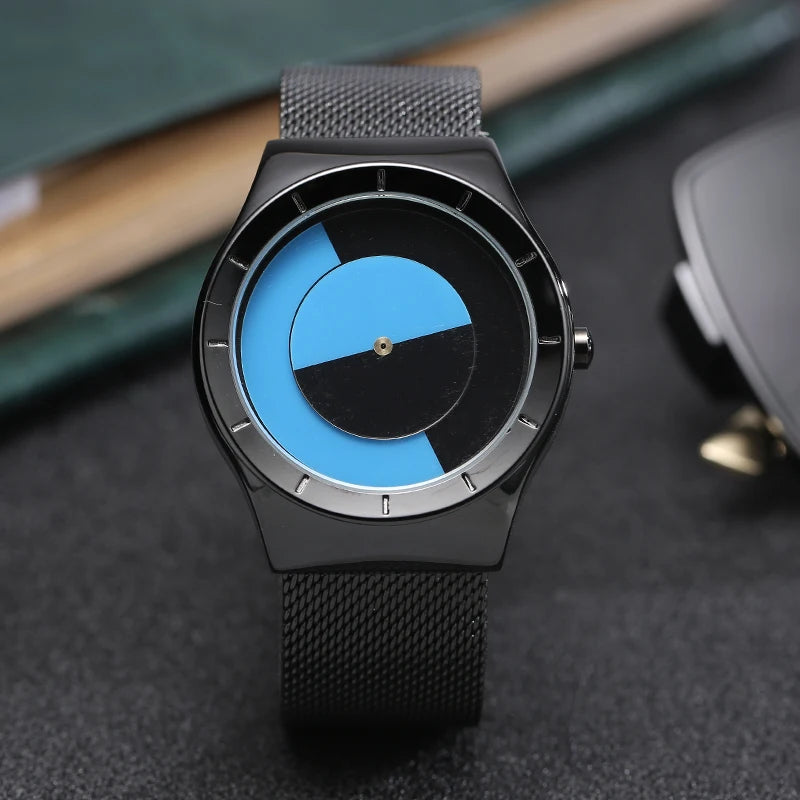 RBB Minimalist Unisex Quartz Watch – Conceptual Dial & Simple Design for Men & Women
