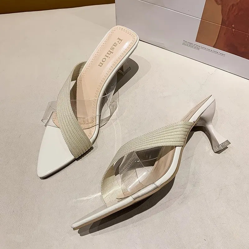 RBB Women’s Summer Pumps & Slides 2024 – Sexy Slip-On High Heels in Yellow, Green, Beige