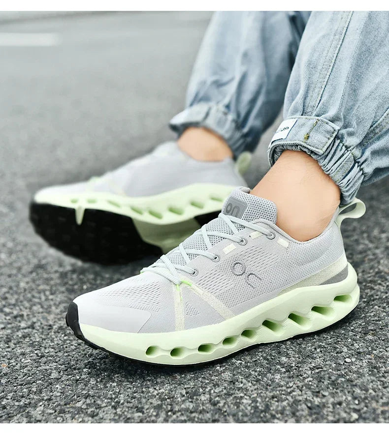 Men’s White Trainers — Casual Tennis & Running Sneakers, Athletic Gym Shoes for Marathon & Jogging