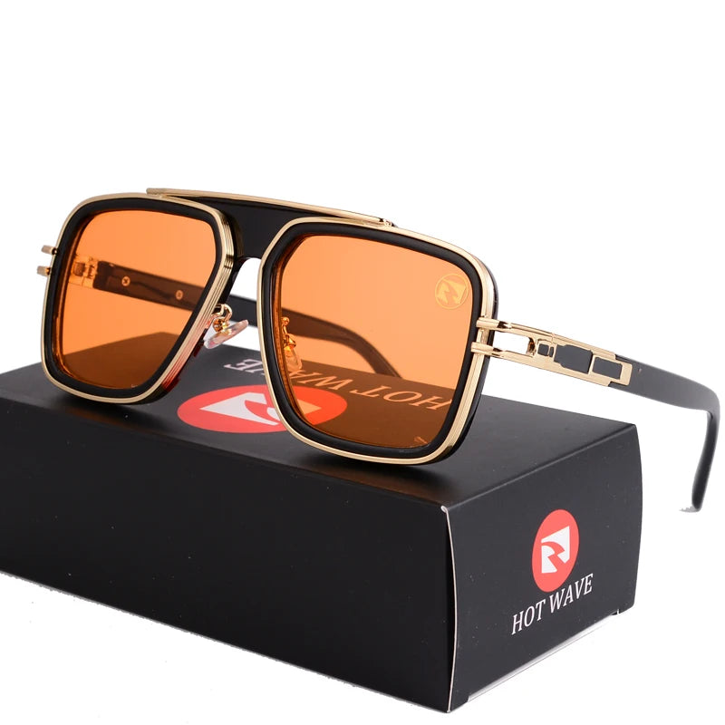 RBB Blue Mirror Square Sunglasses for Men – UV Protection, Vintage Style