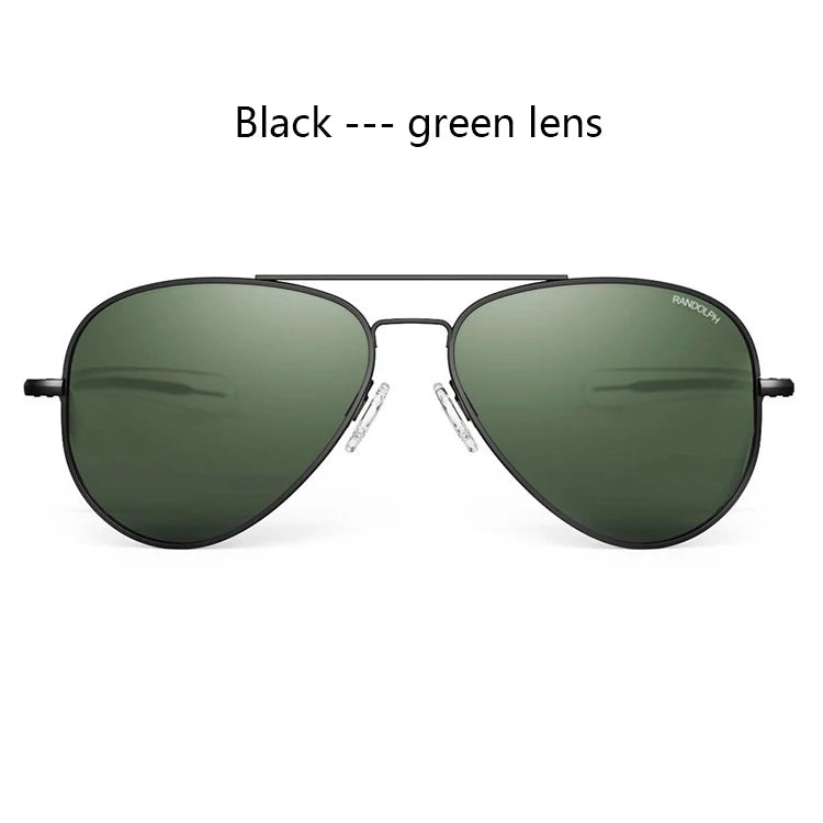RBB USA Military-Style Pilot Sunglasses | Luxury Glass Lens Retro Titanium Eyewear