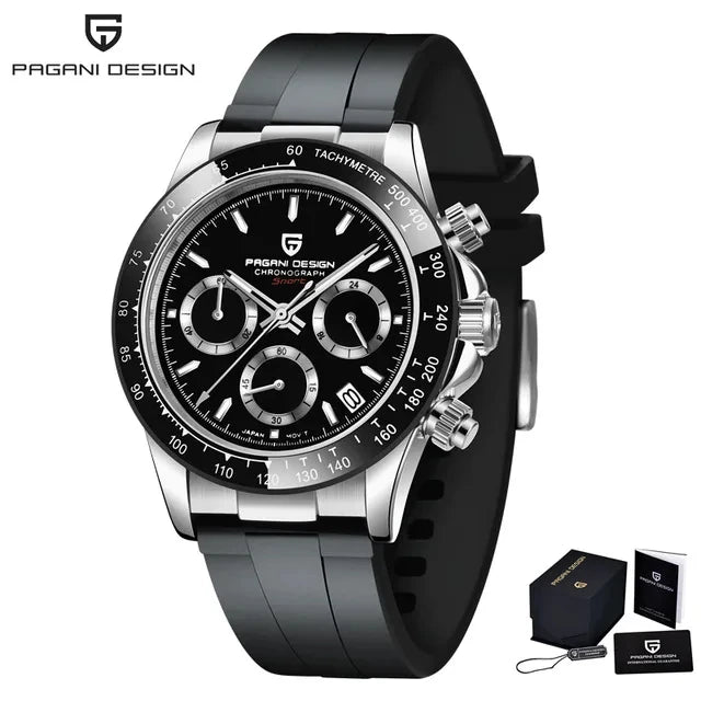 RBB DESIGN VK63 Men’s Quartz Chronograph Dive Watch – Luxury Sapphire Glass, Date Display, 100M Waterproof