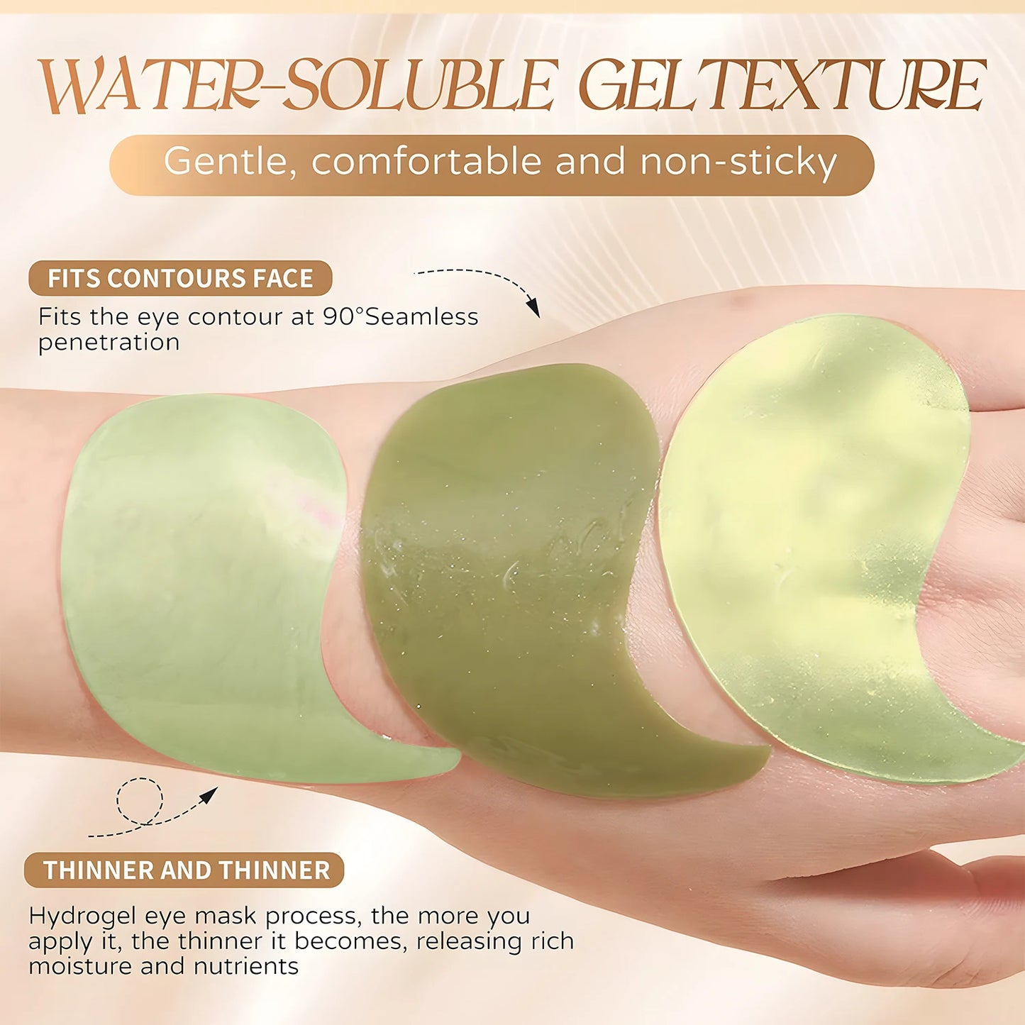 60pcs Seaweed Hyaluronic Acid Eye Masks – Dark Circle Removal & Collagen Eye Patches