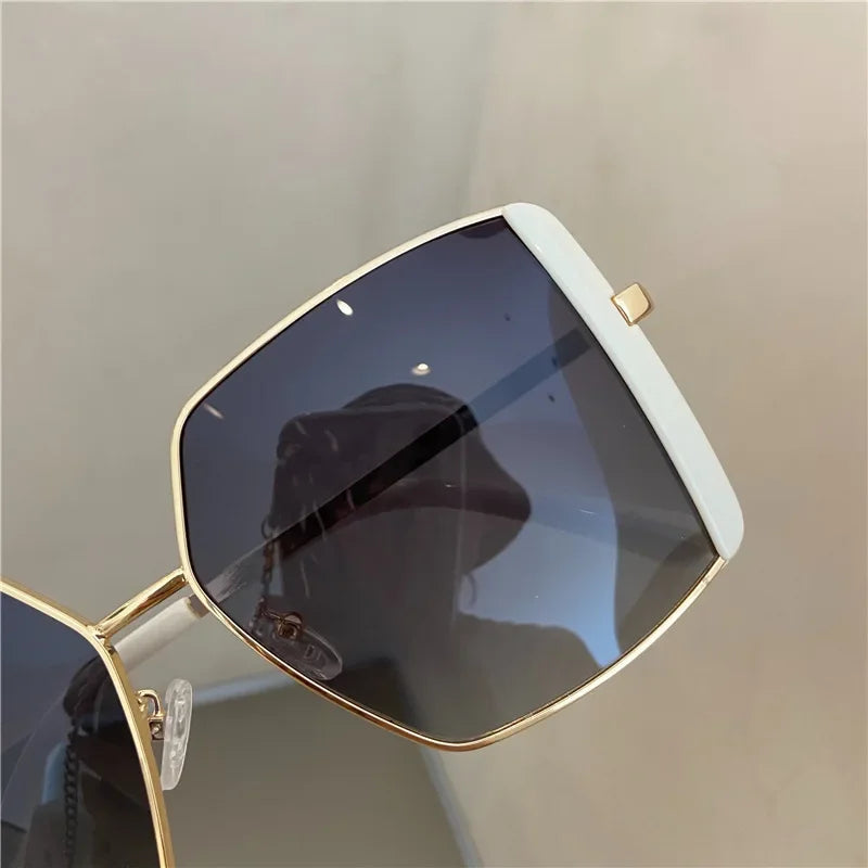 RBB Fashion Square Sunglasses – Women’s UV400 Designer Metal Eyewear