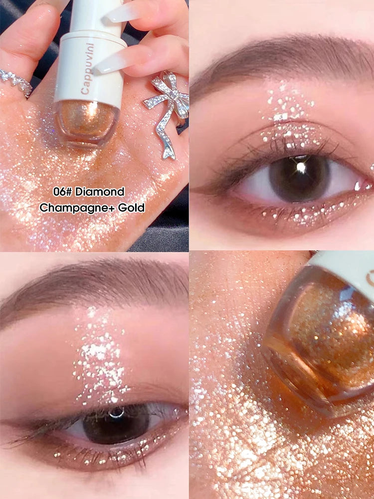 Cappuvini Star Dots Liquid Eyeshadow – Pearlescent, High Gloss, Easy-to-Apply Flashing Eye Makeup