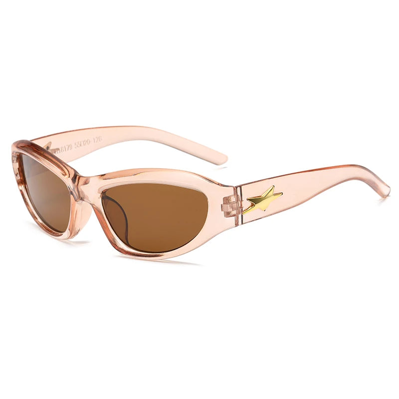 RBB Y2K Cat Eye Sunglasses – UV400 Steampunk Sports Shades for Women & Men