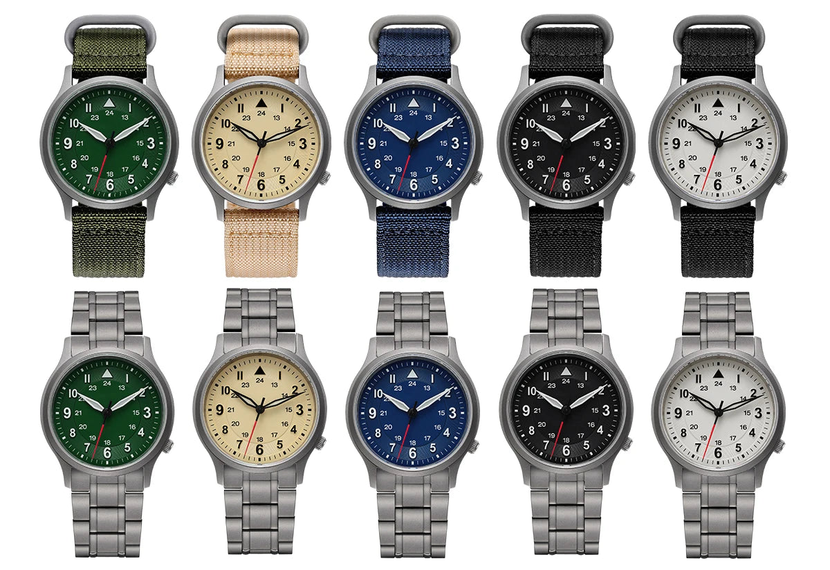 RBB Titanium Field Pilot Watch – Super Luminous Men's Outdoor Quartz Wristwatch with Sapphire Glass (5ATM)