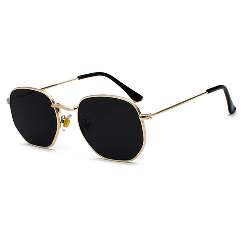 RBB Small Square Metal Frame Sunglasses – Mirrored UV400 Unisex