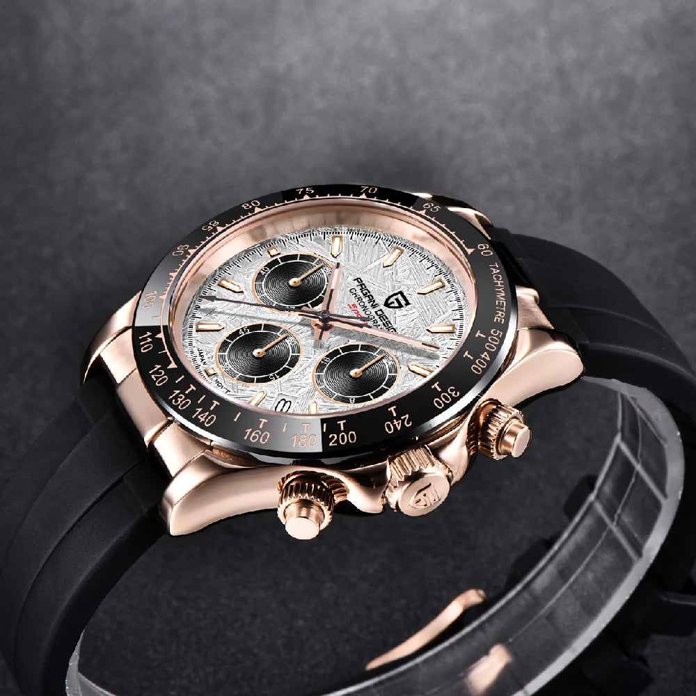 RBB DESIGN 2025 Men’s Luxury Quartz Chronograph Watch – Waterproof 100m Automatic Date Sports Wristwatch