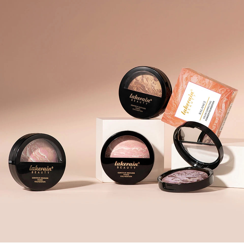 RBB Matte Face Foundation Bronzer Pressed Powder Compact – Long-Lasting, Oil Control, Translucent Loose Setting Powder