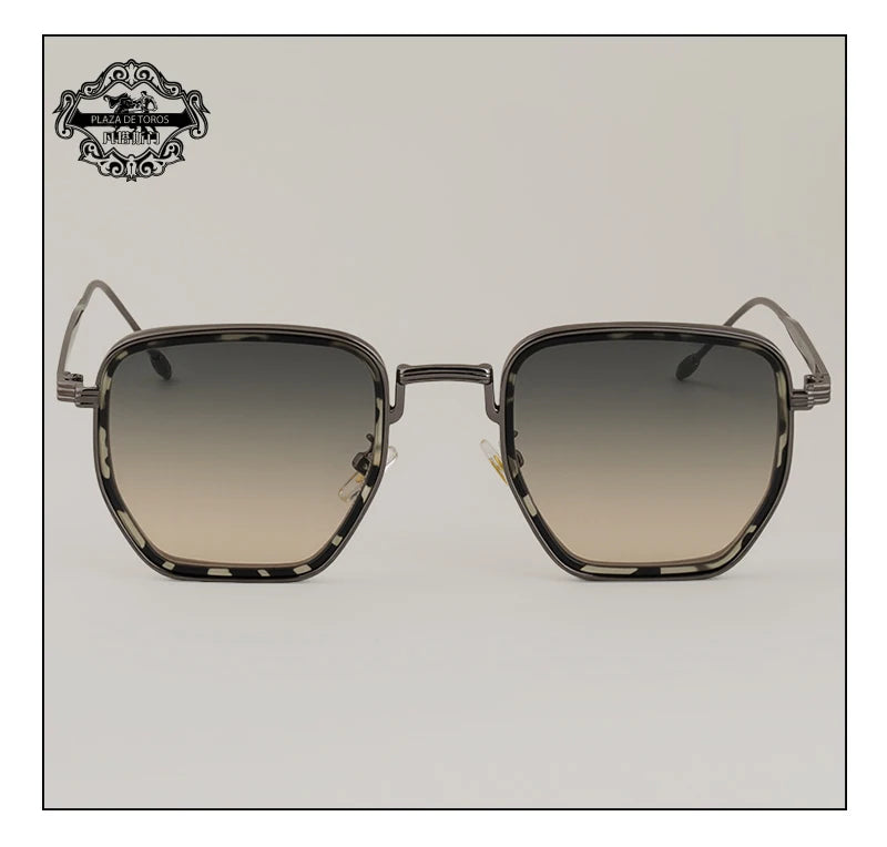 RBB Retro Polygon Square Sunglasses – UV400 Gradient Vintage Eyewear for Men & Women