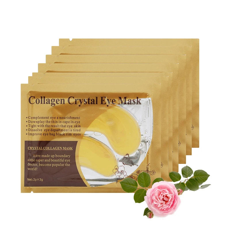 20Pcs (10 Pairs) Gold Collagen Crystal Eye Masks – Firming, Moisturizing & Nourishing Eye Patches for Skincare