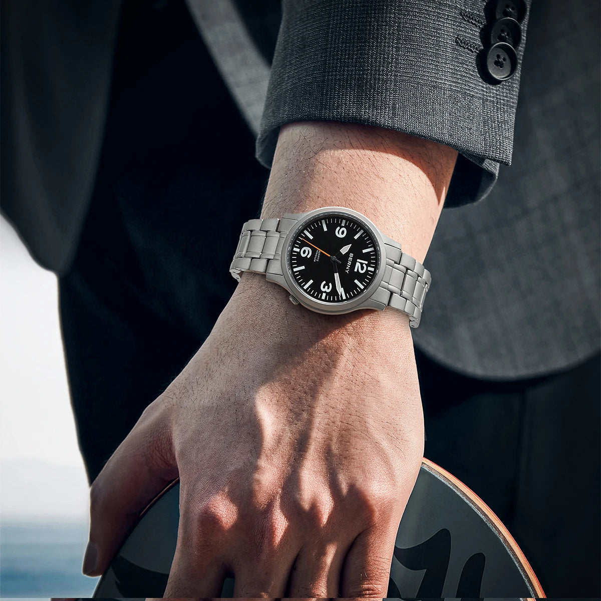 RBB Titanium Men’s Outdoor Sports Quartz Watch – Super Luminous Dial, Sapphire Crystal, Lightweight, 5ATM Waterproof