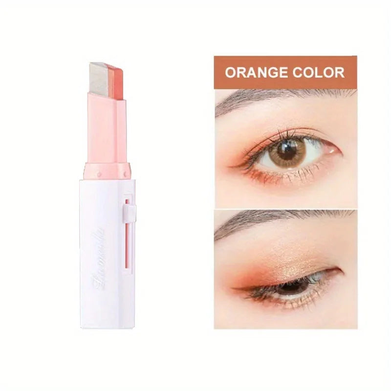 Two-Color Gradient Eyeshadow Stick – Natural 3D Effect, Long-Lasting & No Smudge