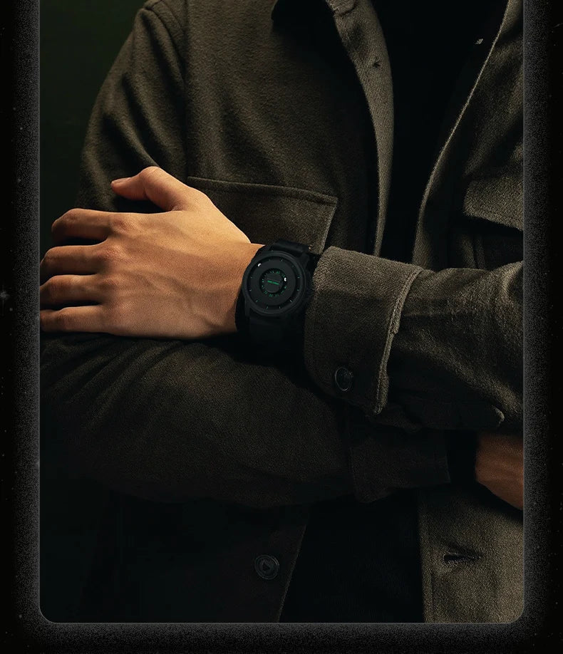 RBB New Men’s Black Stainless Steel Quartz Wristwatch – Magnetic Bead Pointer, Conceptual Dial, Casual Style