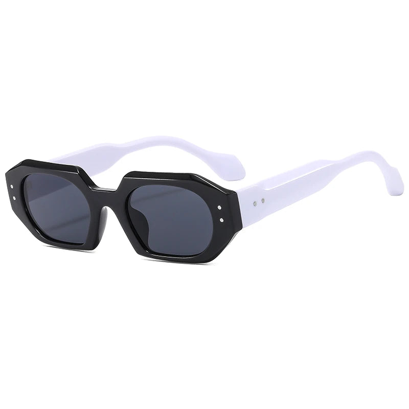 RBB Irregular Polygon Sunglasses – Retro Contrast Color Shades | Wide Leg Anti-Blue Light Outdoor Eyewear