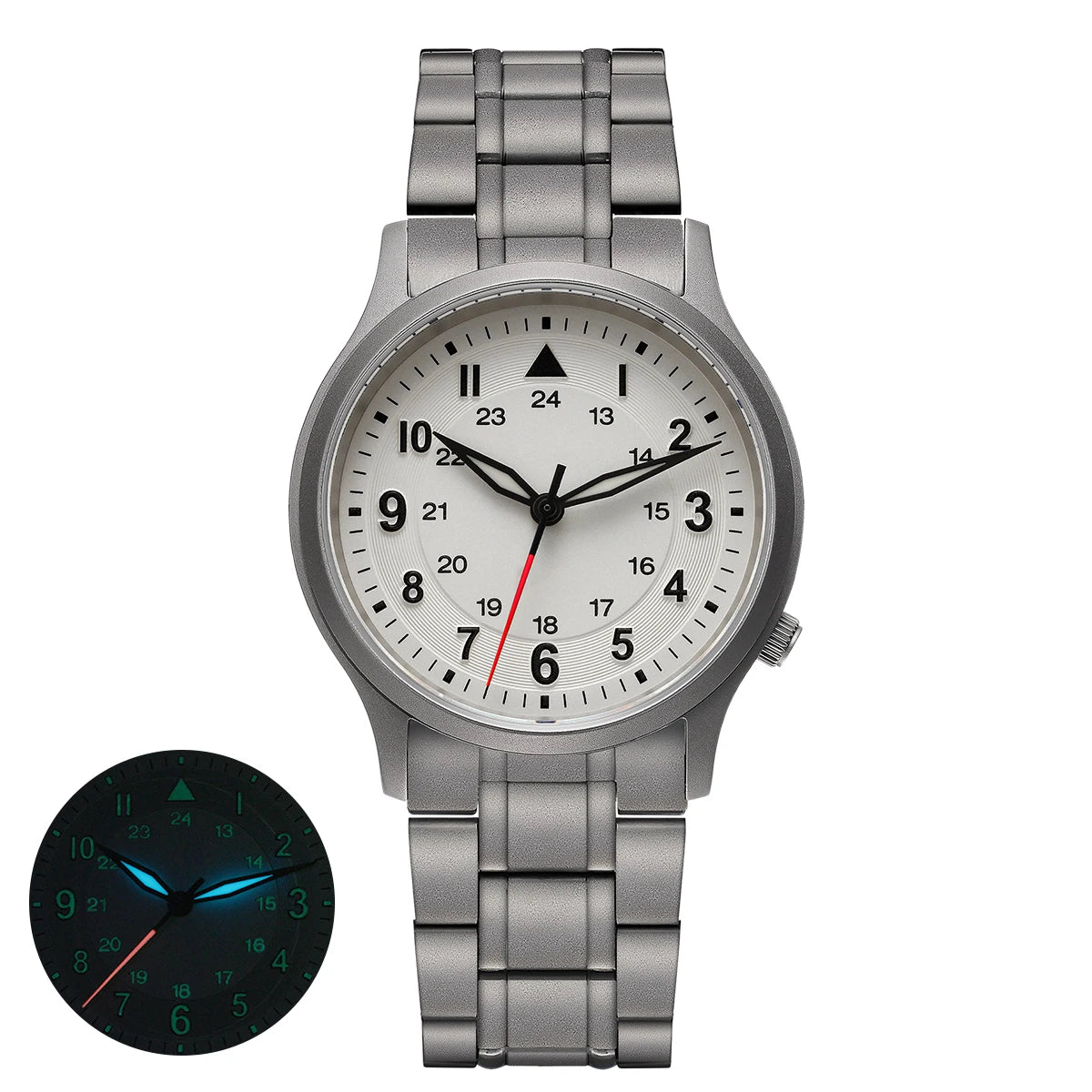 RBB Full Titanium Pilot Men's Watch – VH31 Quartz, Sapphire Glass, Super Luminous, Lightweight Sport Wristwatch