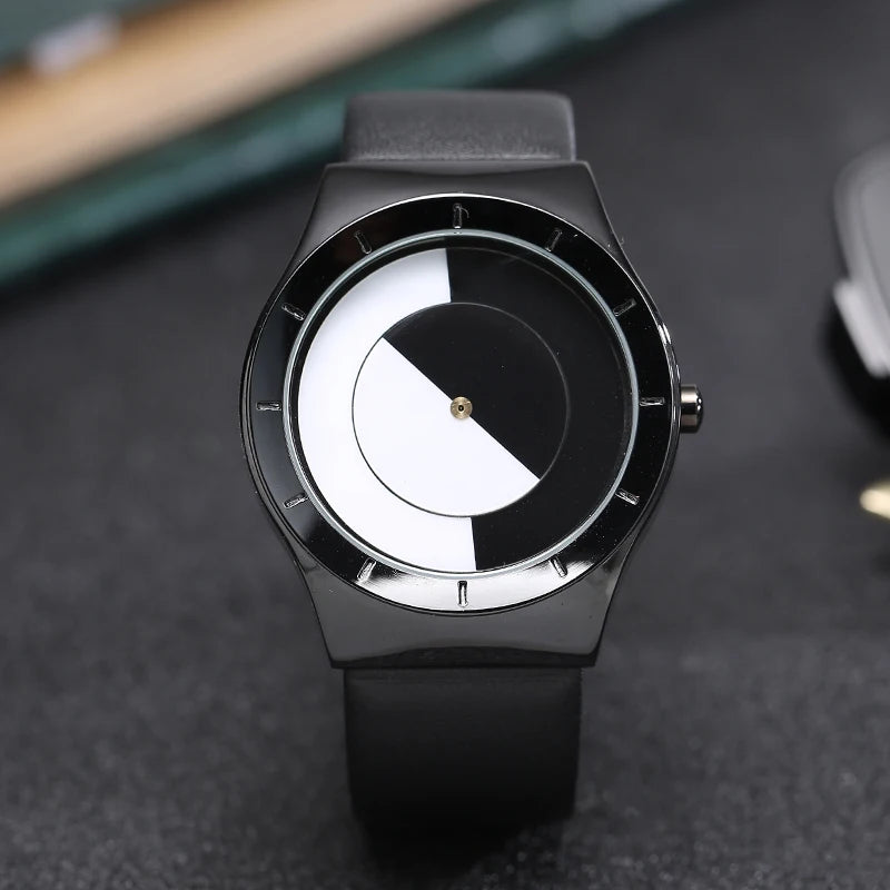 RBB Minimalist Unisex Quartz Watch – Conceptual Dial & Simple Design for Men & Women