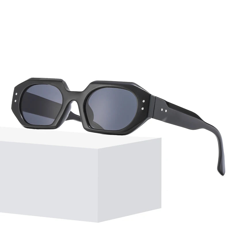 RBB Irregular Polygon Sunglasses – Retro Contrast Color Shades | Wide Leg Anti-Blue Light Outdoor Eyewear