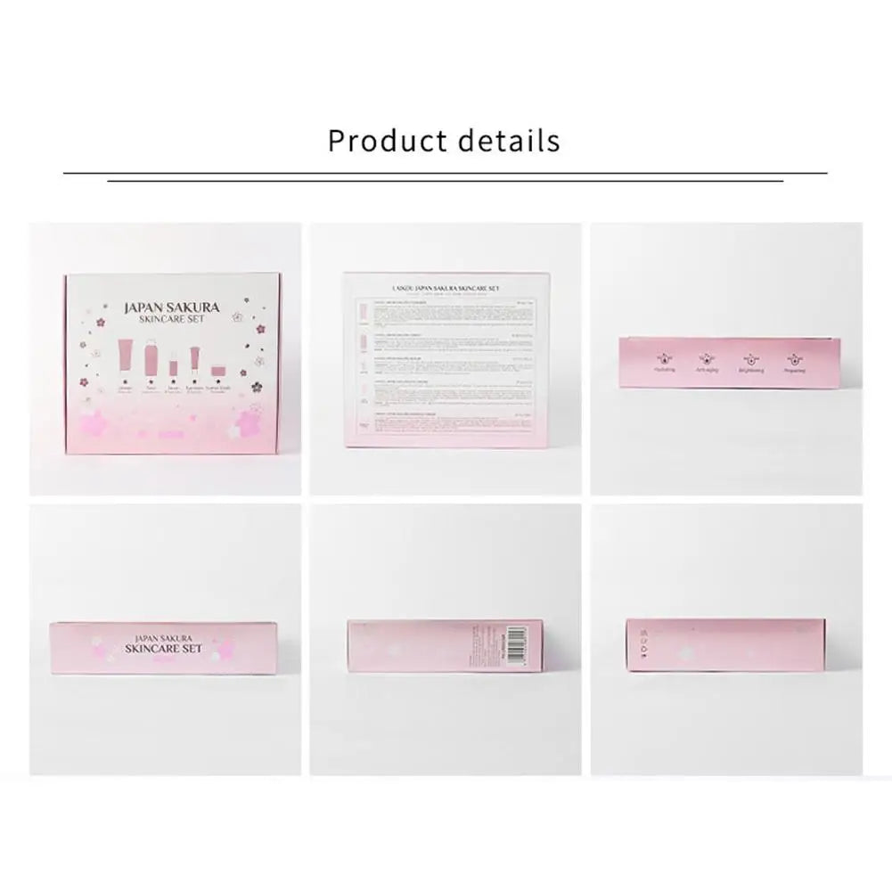 Sakura Skincare Set – 3/5-Piece Face Care Kit with Toner, Serum, Cream & More