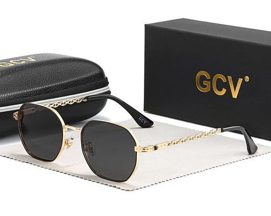 RBB Classic Retro Women's Sunglasses – Rectangular Square Metal Frame with Polaroid Lenses