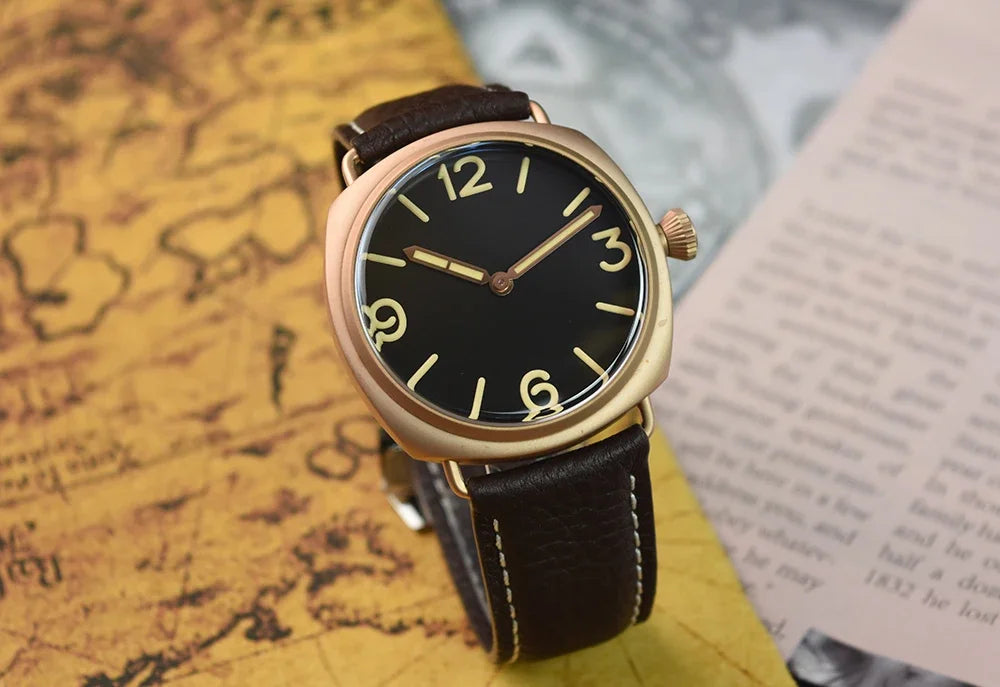 RBB Solid Bronze Men's Quartz Watch – Ronda 502 Movement, Sapphire Crystal, 20ATM Waterproof, Minimalist 2-Hand Design