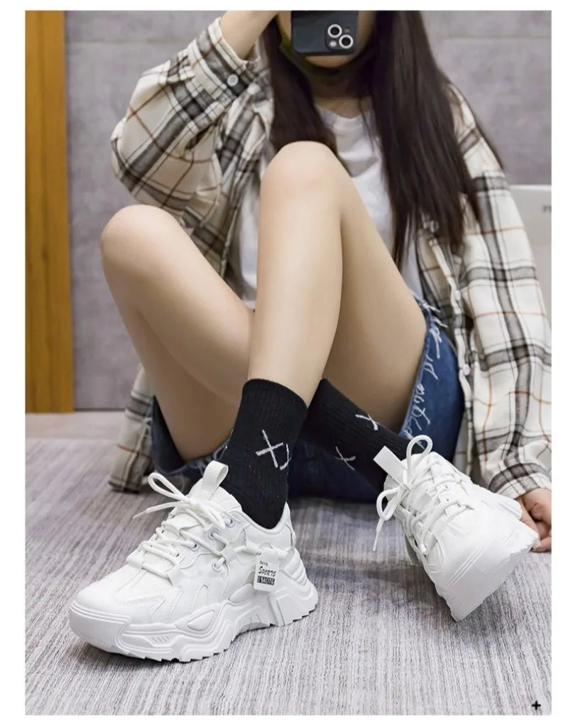 Chunky 2025 Women's Leather Sneakers – Casual Sport Trainers