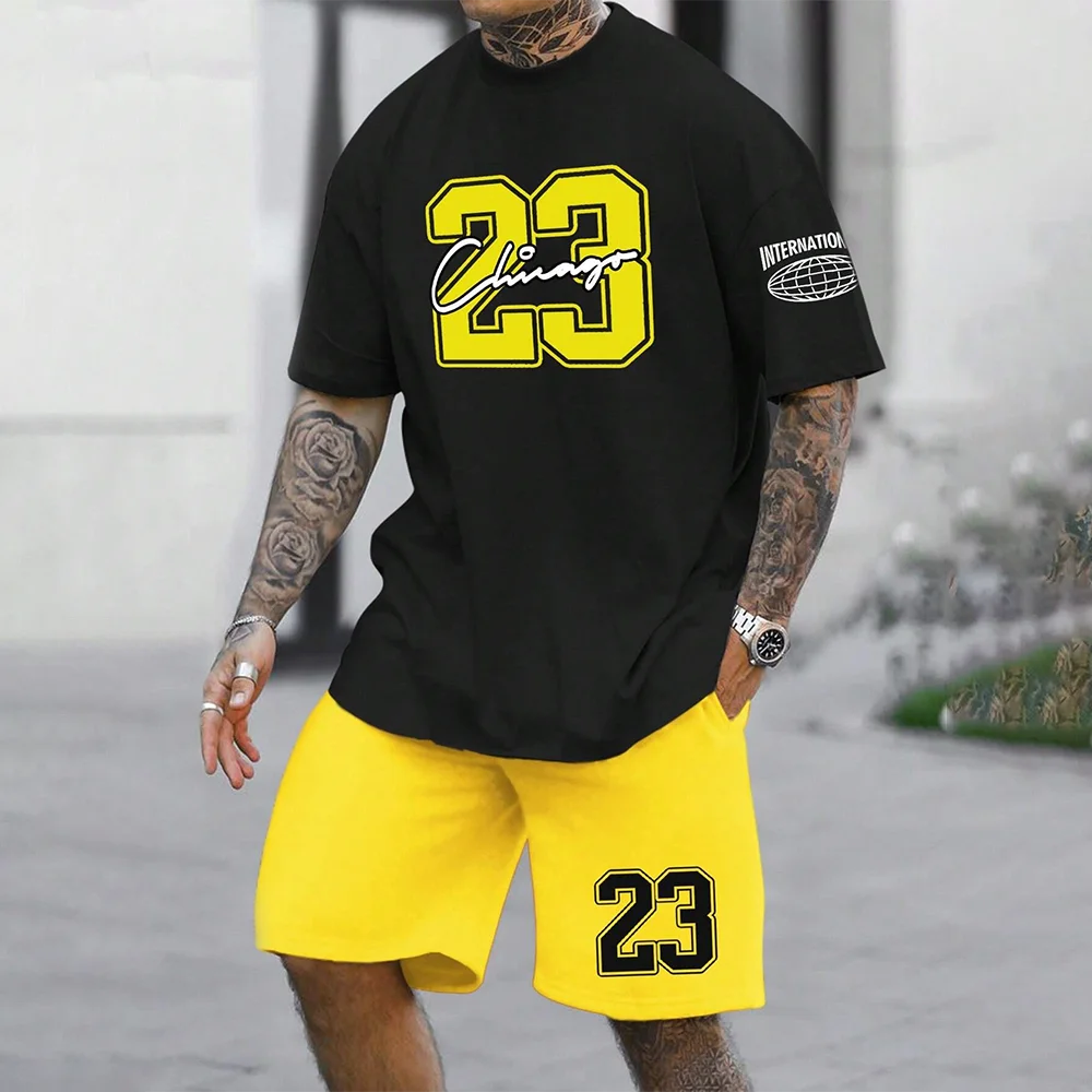 RBB 2024 New Fashion 3D Printed Men’s Oversized Short Sleeve Shorts Suit – Summer Casual Sportswear